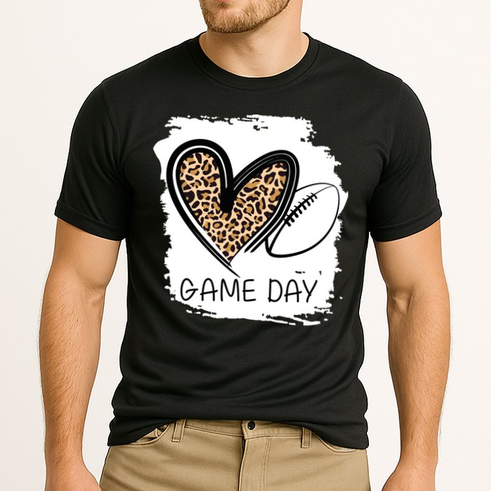 Game Day Leopard Football Fan Cute Heart Performance Shirt