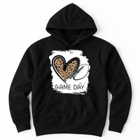 Game Day Leopard Football Fan Cute Heart Hoodie