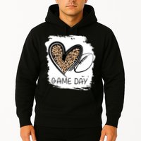 Game Day Leopard Football Fan Cute Heart Hoodie