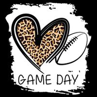 Game Day Leopard Football Fan Cute Heart Hoodie