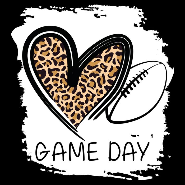 Game Day Leopard Football Fan Cute Heart Hoodie
