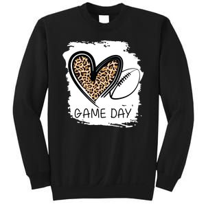 Game Day Leopard Football Fan Cute Heart Sweatshirt