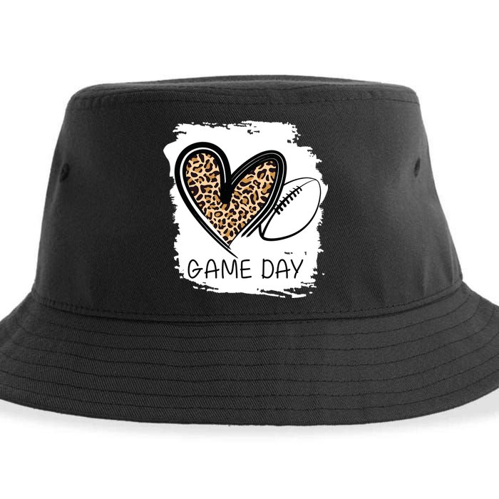 Game Day Leopard Football Fan Cute Heart Sustainable Bucket Hat