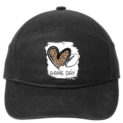 Game Day Leopard Football Fan Cute Heart 7-Panel Snapback Hat