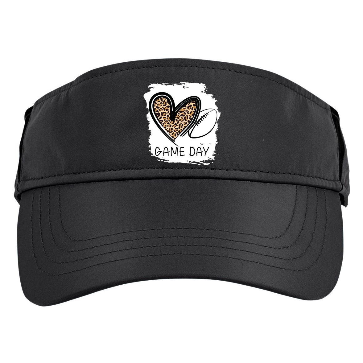 Game Day Leopard Football Fan Cute Heart Adult Drive Performance Visor