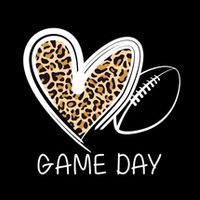Game Day Leopard Football Fan Cute Heart Mug