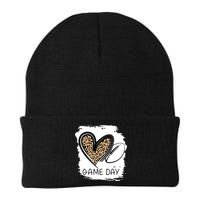 Game Day Leopard Football Fan Cute Heart Beanie