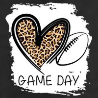Game Day Leopard Football Fan Cute Heart Beanie