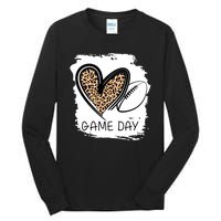 Game Day Leopard Football Fan Cute Heart Tall Long Sleeve T-Shirt