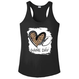 Game Day Leopard Football Fan Cute Heart Ladies PosiCharge Competitor Racerback Tank