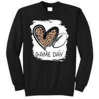 Game Day Leopard Football Fan Cute Heart Tall Sweatshirt