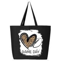 Game Day Leopard Football Fan Cute Heart 25L Jumbo Tote