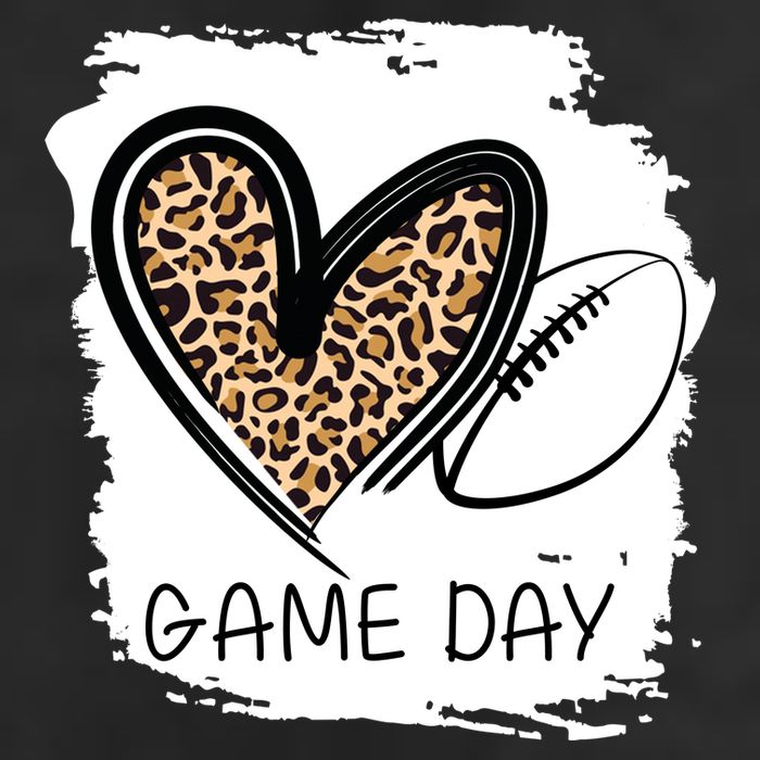 Game Day Leopard Football Fan Cute Heart 25L Jumbo Tote