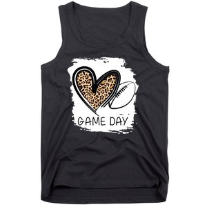 Game Day Leopard Football Fan Cute Heart Tank Top