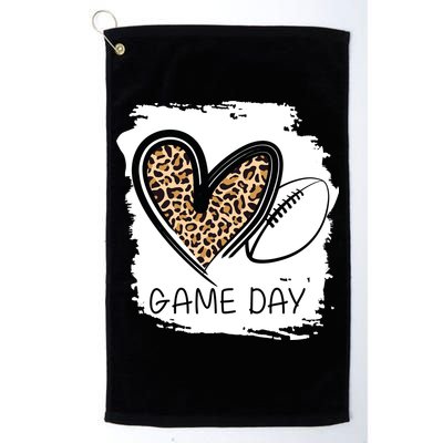 Game Day Leopard Football Fan Cute Heart Golf Towel