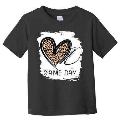 Game Day Leopard Football Fan Cute Heart Toddler T-Shirt