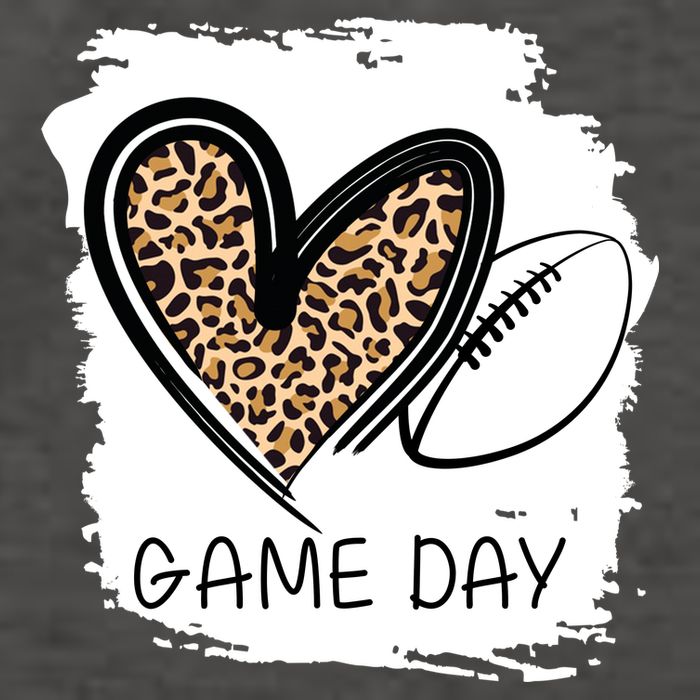 Game Day Leopard Football Fan Cute Heart Vector Backpack