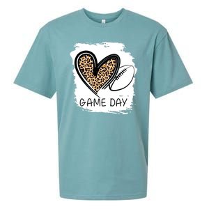 Game Day Leopard Football Fan Cute Heart Sueded Cloud Jersey T-Shirt