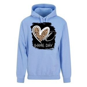 Game Day Leopard Football Fan Cute Heart Unisex Surf Hoodie