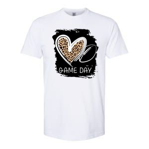 Game Day Leopard Football Fan Cute Heart Softstyle CVC T-Shirt