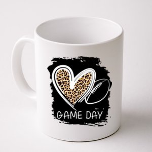 Game Day Leopard Football Fan Cute Heart Coffee Mug