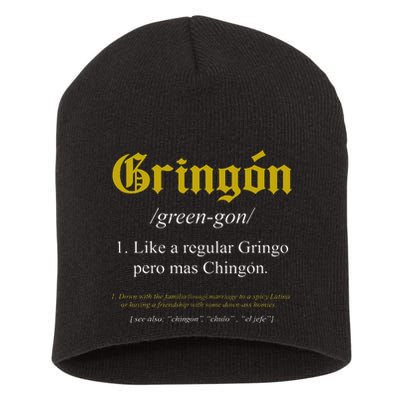 Gringon Definition Like A Regular Gringo Short Acrylic Beanie