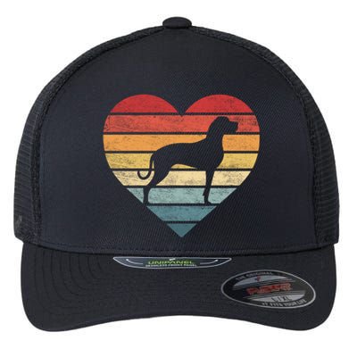 Great Dane Lover Owner Funny Gift Retro Sunset Dog Silhouette Mom Cute Gift Flexfit Unipanel Trucker Cap