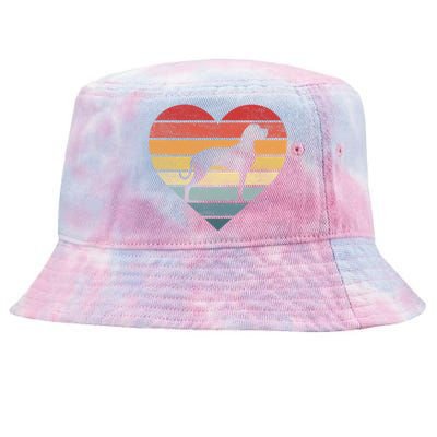 Great Dane Lover Owner Funny Gift Retro Sunset Dog Silhouette Mom Cute Gift Tie-Dyed Bucket Hat