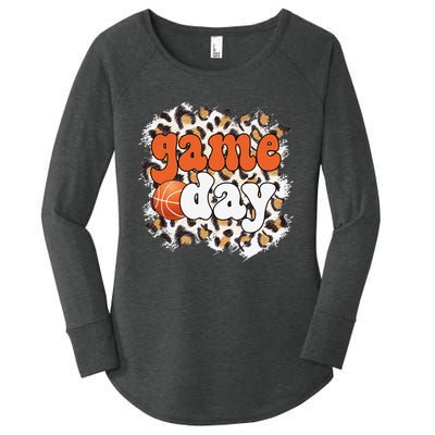 Game Day Leopard Basketball Game Day Women's Perfect Tri Tunic Long Sleeve Shirt