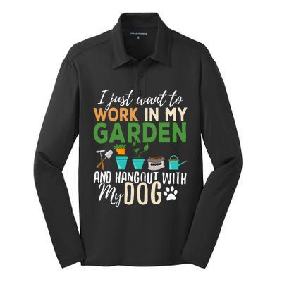 Gardening Dog Lover Gardener Garden Pet Silk Touch Performance Long Sleeve Polo