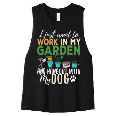 Gardening Dog Lover Gardener Garden Pet Women's Racerback Cropped Tank