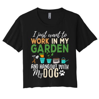 Gardening Dog Lover Gardener Garden Pet Women's Crop Top Tee