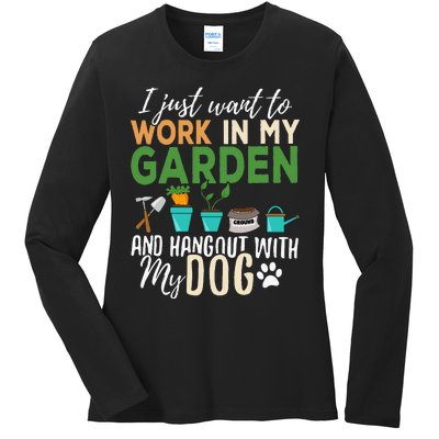 Gardening Dog Lover Gardener Garden Pet Ladies Long Sleeve Shirt