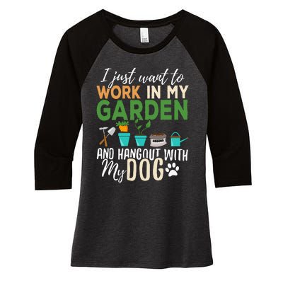 Gardening Dog Lover Gardener Garden Pet Women's Tri-Blend 3/4-Sleeve Raglan Shirt