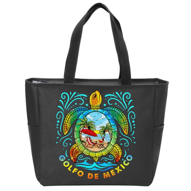 Golfo De Mexico Viva Mexico Gulf Of Mexico Zip Tote Bag
