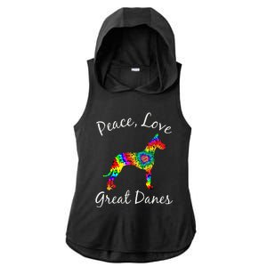 Great Dane Mom Fun Dog Mom Gift Peace Love Great Dane Mama Ladies PosiCharge Tri-Blend Wicking Draft Hoodie Tank