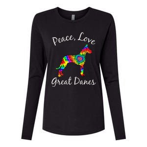 Great Dane Mom Fun Dog Mom Gift Peace Love Great Dane Mama Womens Cotton Relaxed Long Sleeve T-Shirt