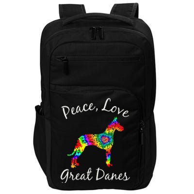 Great Dane Mom Fun Dog Mom Gift Peace Love Great Dane Mama Impact Tech Backpack