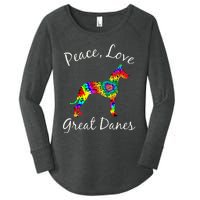 Great Dane Mom Fun Dog Mom Gift Peace Love Great Dane Mama Women's Perfect Tri Tunic Long Sleeve Shirt