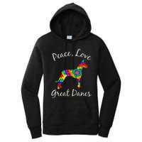 Great Dane Mom Fun Dog Mom Gift Peace Love Great Dane Mama Women's Pullover Hoodie