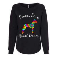 Great Dane Mom Fun Dog Mom Gift Peace Love Great Dane Mama Womens California Wash Sweatshirt