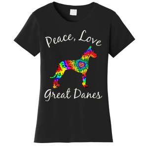 Great Dane Mom Fun Dog Mom Gift Peace Love Great Dane Mama Women's T-Shirt