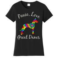 Great Dane Mom Fun Dog Mom Gift Peace Love Great Dane Mama Women's T-Shirt