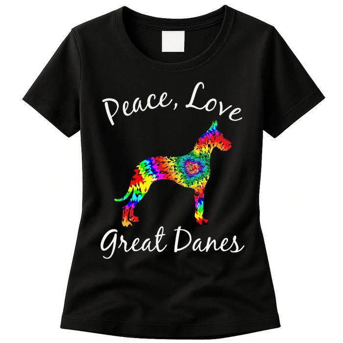 Great Dane Mom Fun Dog Mom Gift Peace Love Great Dane Mama Women's T-Shirt