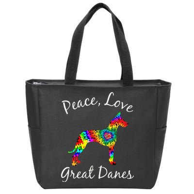 Great Dane Mom Fun Dog Mom Gift Peace Love Great Dane Mama Zip Tote Bag