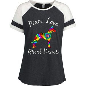 Great Dane Mom Fun Dog Mom Gift Peace Love Great Dane Mama Enza Ladies Jersey Colorblock Tee