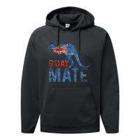 G Day Mate Kangaroo Aussie Animal Australia Flag Australia Performance Fleece Hoodie