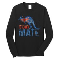 G Day Mate Kangaroo Aussie Animal Australia Flag Australia Long Sleeve Shirt