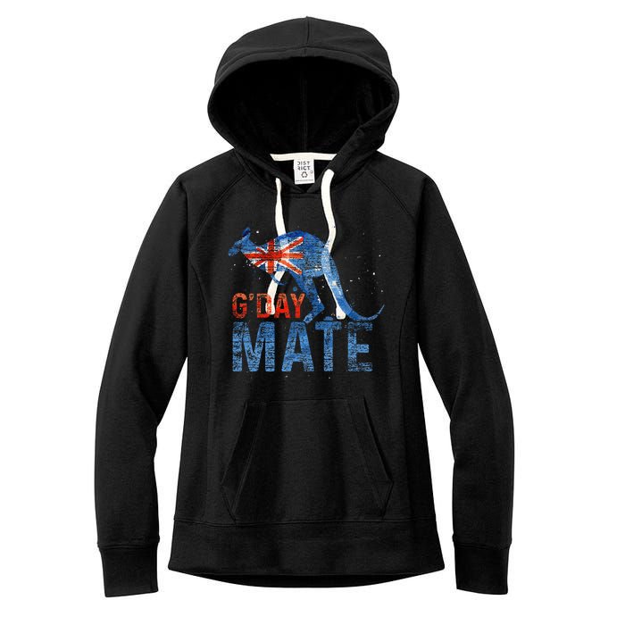 G Day Mate Kangaroo Aussie Animal Australia Flag Australia Women's Fleece Hoodie