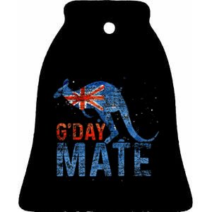 G Day Mate Kangaroo Aussie Animal Australia Flag Australia Ceramic Bell Ornament